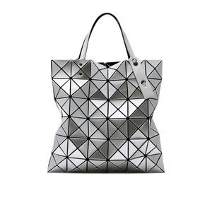 Issey Miyake Metallic Silver Geometric Tote